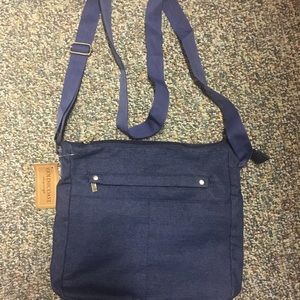 New with tags—Gold Coast lightweight denim crossbody bag.